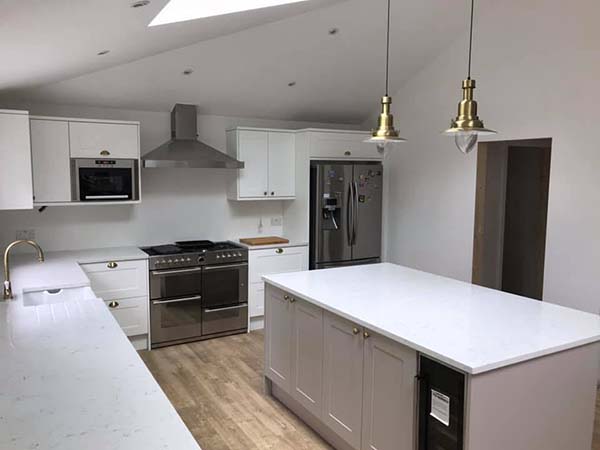 kitchen renovation with lighting and extractor fan